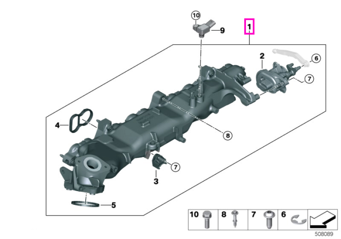 Galerie de admisie cu sistem EGR si control clapete - BMW Seria 3 G20 G21, Seria 4 G22 G23 G26, Seria 5 G30 G31, Seria 6 32, Seria 7 G11 G12, Seria 8 G14 G15 G16, X3 G01, X4 G02, X5 G05, X6 G06, X7 G07
