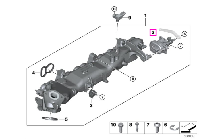 Unitate de reglaj pentru galeria de admisie cu sistem AGR si clapete - BMW Seria 1, Seria 2, Seria 3, Seria 4, Seria 5, Seria 6, Seria 7, Seria 8, X11 U11, X2 U10, X3 G01 G45, X4 G02, X5 G05, X6 G06, X7 G07 - Mini Countryman U25