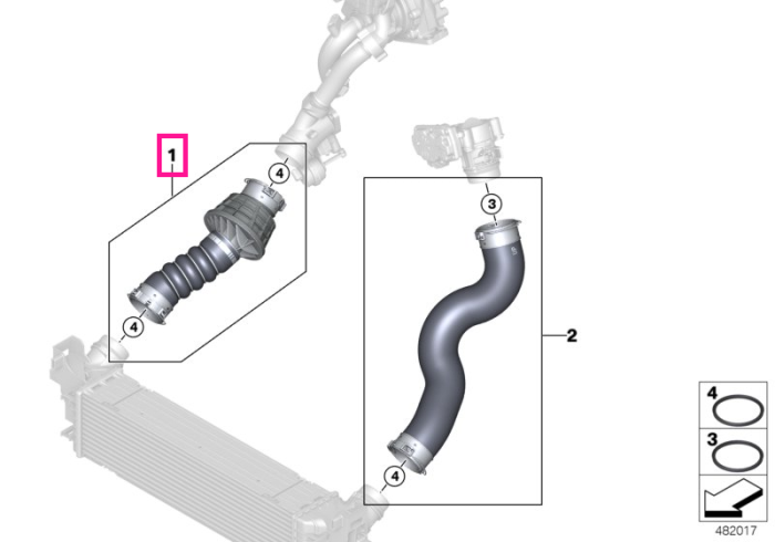 Charge air line - BMW