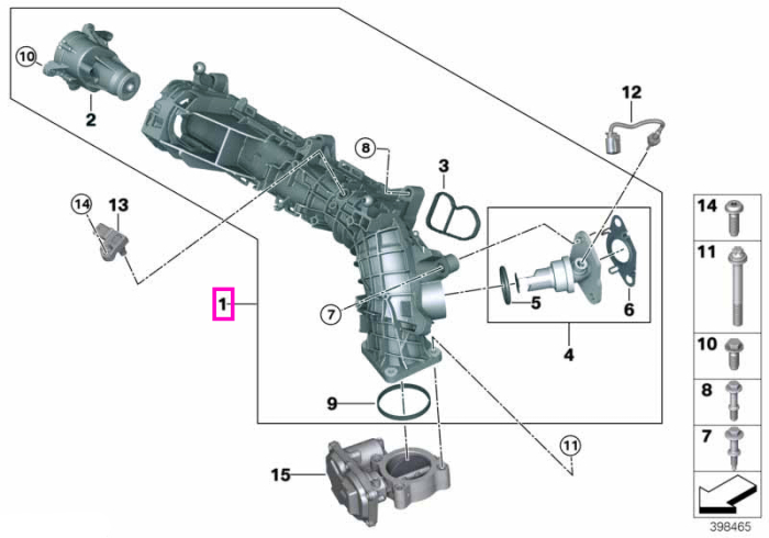 Galerie de admisie cu control clapete - Mini Countryman R60, Paceman R61 - tip motor N47N