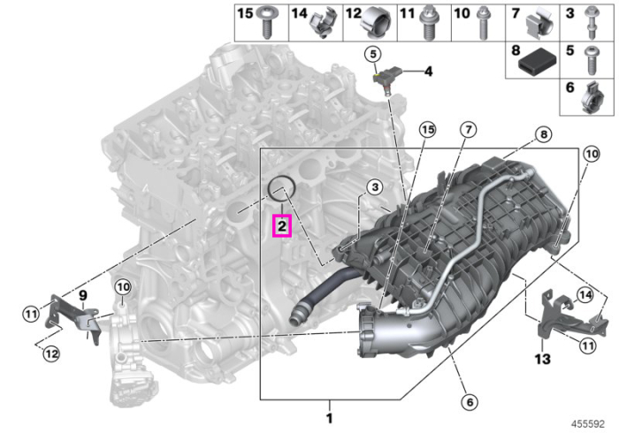 Garnitura sistem admisie aer - BMW Seria 1, Seria 2, Seria 3, Seria 4, Seria 5, Seria 6, Seria 7, MS, X3, X4