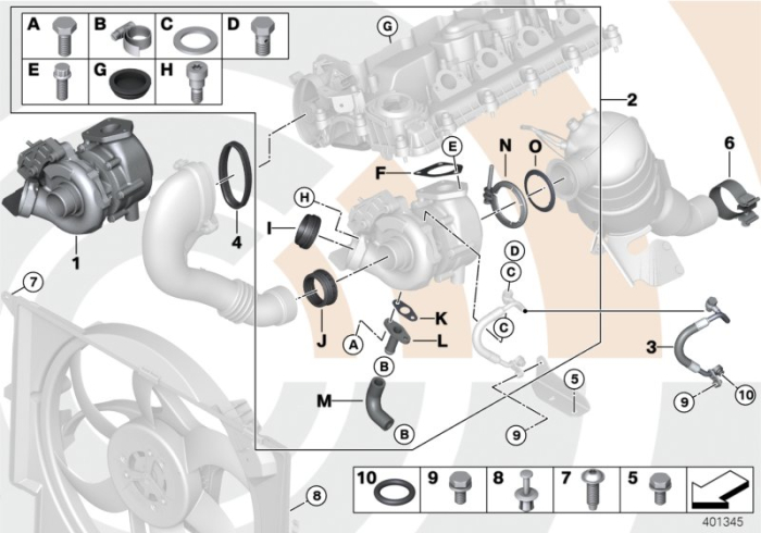 Kit instalare turbina Value Parts - BMW Seria 1 E87 - 120d; Seria 3 E90, E91 - 320d
