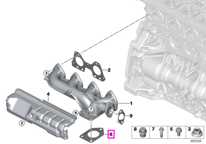 Garnitura supapa AGR colector evacuare, fara azbest - BMW Seria 1, Seria 2, Seria 3, Seria 4, Seria 5, X1, X3 - Mini Cabrio, Clubman, Countryman, R56, R58, R59, R61