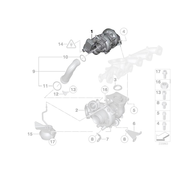 Turbina BMW Seria 5 F07, F10, F11 - 535d, 535dX; Seria 7 F01 - 740d, 740dX; X5 E70; X6 E71 - 40dX