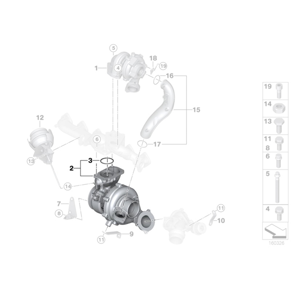 Turbina BMW Seria 3 E90, E91, E92 - 335d; Seria 5 E60, E61 - 535d; Seria 6 E63, E64 - 635d; X3 E83 - 3.0sd; X5 E70 - 3.0sd; X6 E71 - 35dX