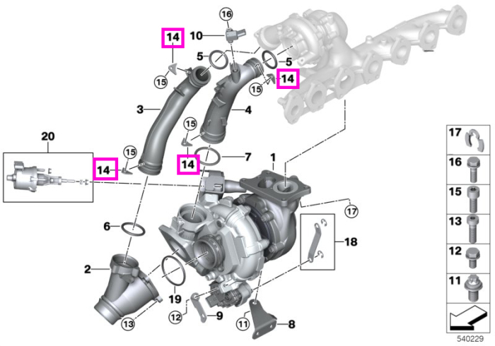 Element fixare - componente motor – BMW Seria 1, Seria 2, Seria 3, Seria 4, Seria 5, Seria 6, Seria 7, Seria 8, X1, X2, X3, X4, X5, X6, X7