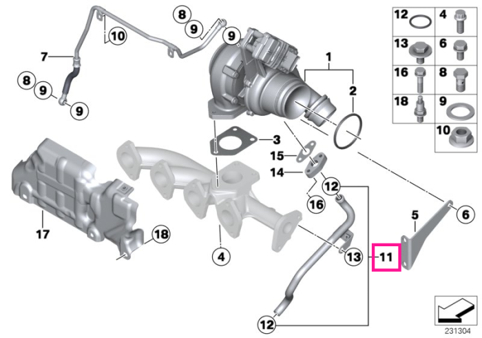 Conducta retur turbocompresor - Mini Cabrio R57, Clubman R55, Countryman R60, Coupe R58, Paceman R61, Roadster R59, R56