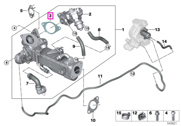 Garnitura otel sistem racire gaze EGR - BMW Seria 2 G42, Seria 3 G20 G21 G28, Seria 4 G22 G23 G26, Seria 5 G30 G31, Seria 6 G32, Seria 7 G11 G12, Seria 8 G14 G15 G16, X3 G01, X4 G02, X5 G05, X6 G06, X7 G07