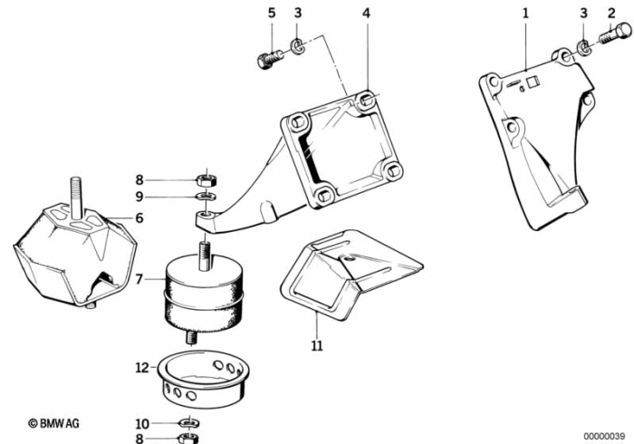 Tampon motor - BMW Seria 5 E28 - tip motor M20