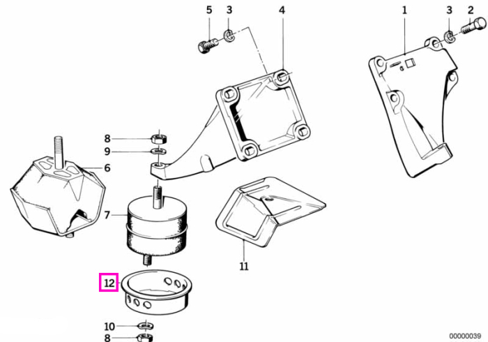 Manson limitator tampon motor - BMW Seria 3 E30 - tip motor M20