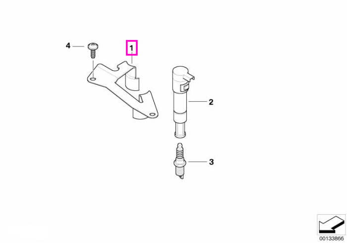 Suport bobina inductie - BMW Motorrad K14 (F 650 CS), R13 (F 650 GS, GS Dakar), R13 (G 650 GS) - tip motor 1 cilindru
