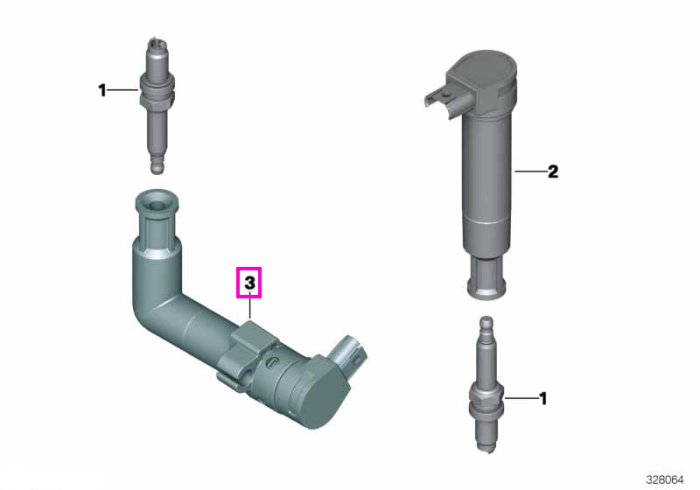 Bobina inductie, oblic, stanga, 1 kOhm - BMW Motorrad A67, K25, K26, K27, K28, K29 - tip motor 2 cilindri