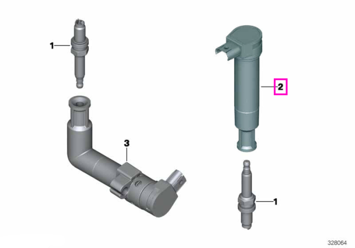 Bobina inductie, 1 kOhm - BMW Motorrad K26 (R 900 RT, R 1200 RT), K27 (R 1200 R) - tip motor 2 cilindri