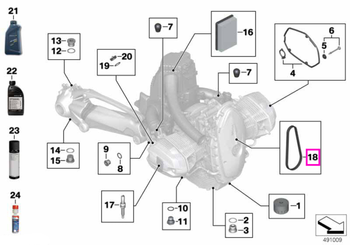 Curea alternator, poly-V, 4PK611 - BMW Motorrad K25 (R 1200 GS), K26 (R 900 RT, R 1200 RT) - tip motor 2 cilindri