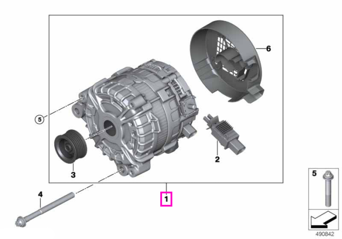 Alternator, 250A - BMW Seria 2 G42, Seria 3 G20 G21 G28, Seria 4 G22 G23 G26, Seria 5 G30 G31, Seria 6 G32, Seria 7 G11 G12, Seria 8 G14 G15 G16, X3 G01, X4 G02, X5 G05, X6 G06, X7 G07, Z4 G29