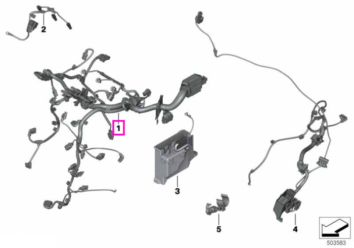 Instalatie electrica motor, modul injectoare, cu senzor presiune camera ardere (BDS) - BMW Seria 2 F45 F46, X1 F48 - Mini F55, F56, Cabrio F57, Clubman F54, Countryman F60 - tip motor B47
