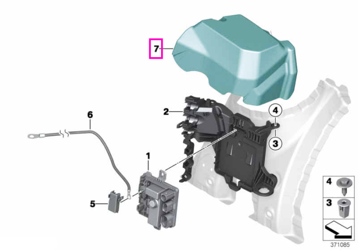 Capac protectie modul alimentare integrat - BMW Seria 1 F20 F21, Seria 2 F22 F23, Seria 3 F30 F31 F34 F35, Seria 4 F32 F33 F36