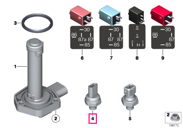 Senzor presiune ulei - BMW Seria 1 E82 E88 F20 F21, Seria 2 F22 F23 F87 M2, Seria 3 E90 E91 E92 E93 F30 F31 F34 F80 M3, Seria 4 F32 F33 F36 F82 F83 M4, Seria 5 F07 F10 F11 F18, Seria 6 F06 F12 F13, Seria 7 F01 F02, X1 E84, X3 F25, X4 F26, X5 E70 F15 -Mini