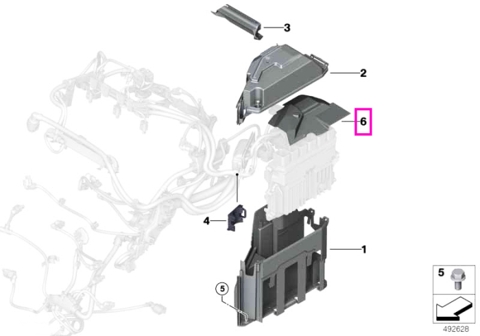 Capac protectie unitate de control motor DDE - BMW Seria 2 F44 F45 F46, X1 F48, X2 F39