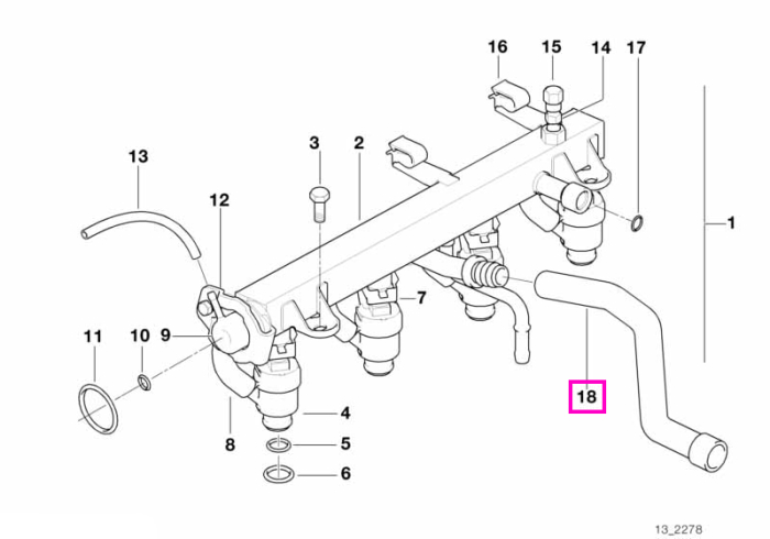 Furtun aer, TLEV - BMW Seria 3 E36, Z3 E36 - tip motor M44