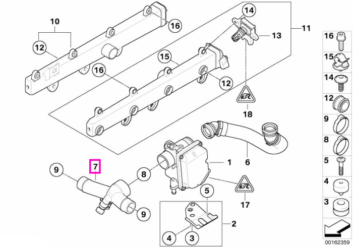 Furtun supapa ralanti - BMW Seria 3 E90 E92 E93 - tip motor S65