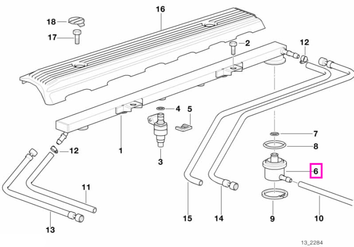 Regulator presiune combustibil - BMW Seria 3 E36, Seria 5 E34 E39, Seria 7 E32 E38, Seria 8 E31, X5 E53, Z3 E36