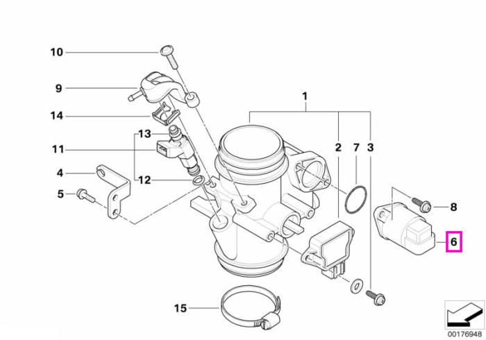Dispozitiv control ralanti - BMW Motorrad K14 (F 650 CS), K15 (G 650 X), R13 (F 650 GS, GS Dakar, G 650 GS, G 650 GS Sertao)