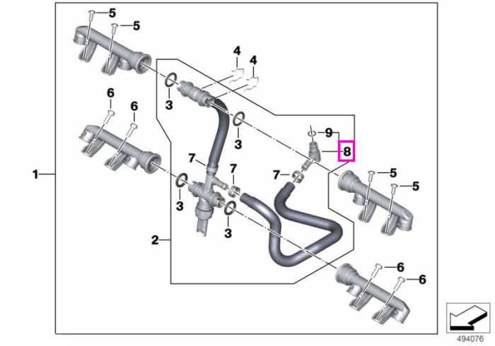 Cuplaj rapid 90 grade, linie combustibil - BMW Motorrad K21, K22, K23, K32, K33, K48, K49, K50, K51, K52, K53, K54, K61, K63, K66, K67, K69, K80, K81, K82, K83, K84