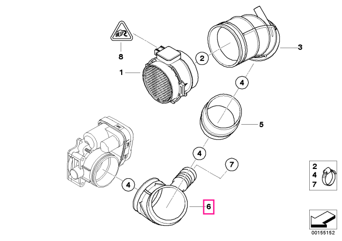 Cot admisie aer - BMW Seria 3 E46, Z3 E36