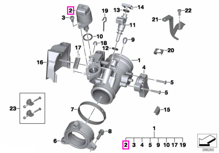 Regulator ralanti - BMW Motorrad A67 (9252), K25 (HP), K25 (R 1200 GS), K25 (R 1200 GS Adventure), K26 (R 900 RT, R 1200 RT), K27 (R 1200 R), K28 (R 1200 ST) - tip motor 2 cilindri