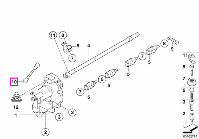 Tija de actionare clapete acceleratie - BMW Seria 3 E90 E92 E93 M3 - tip motor S65