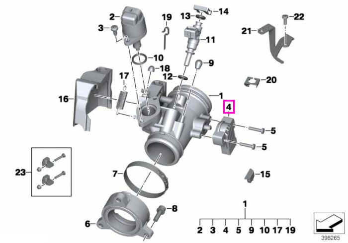 Comutator clapeta acceleratie - BMW Motorrad A15, A67, A73, K21, K22, K23, K25, K26, K27, K28, K29, K32, K33, K40, K43, K44, K70, K71, K72, K73, K75