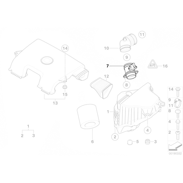 Debitmetru aer motor - BMW Seria 1 E81, E82, E87, E88, Seria 3 E90, E91, E92, E93, X1 E84, X3 E83, Z4 E85