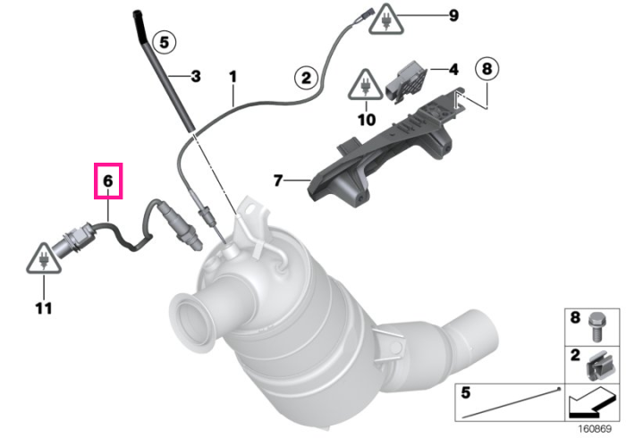 Sonda Lambda / Senzor oxigen, L=420mm - BMW Seria 1 E81 E82 E87 E88, Seria 3 E90 E91 E92 E93, Seria 5 E60 E61, X1 E84, X3 E83 - Mini Cabrio R57, Clubman R55, Countryman R60, Coupe R58, Paceman R61, Roadster R59, R56