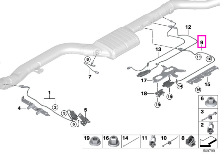 Senzor particule diesel, L=1000 mm - BMW Seria 3 G20 G21, Seria 4 G22 G23 G26, Seria 5 G30 G31, Seria 6 G32, Seria 7 G11 G12, Seria 8 G16