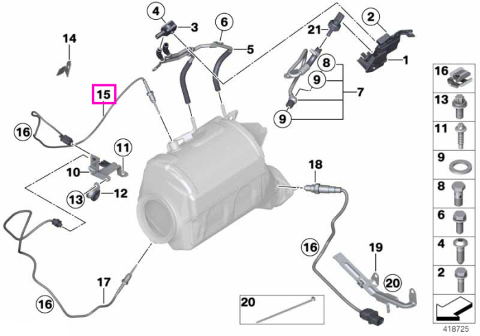 Senzor temperatura gaze evacuare - BMW Seria 5 F10 F11, Seria 7 F01 F02, X5 E70 F15, X6 E71 F16 - tip motor N57X
