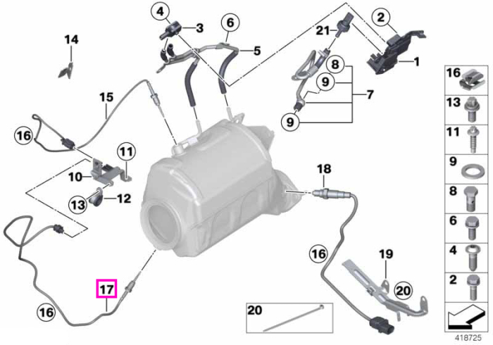 Senzor temperatura gaze evacuare - BMW Seria 5 F10 F11, Seria 7 F01 F02, X5 E70 F15, X6 E71 F16
