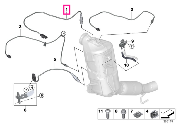 Senzor oxigen L=930 - BMW