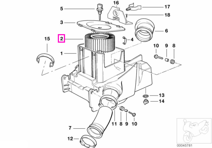 Filtru de aer - BMW Motorrad 259, 259R, R21, R22, R28 - tip motor 2 cilindri