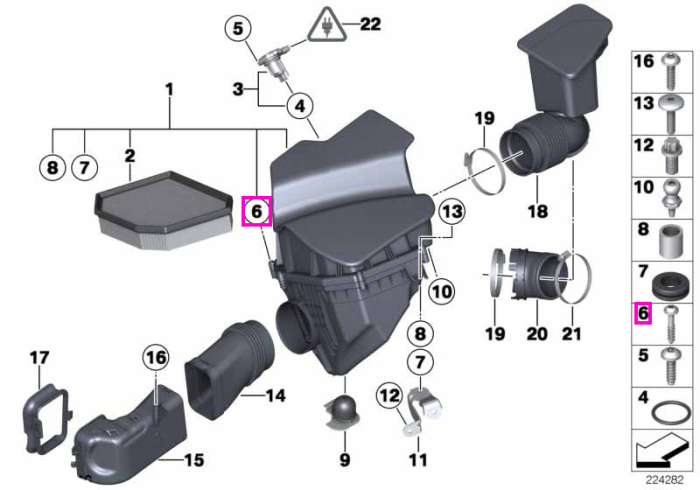 Surub cap cilindric - BMW Seria 1 E81 E82 E87 E88, Seria 2 F87 M2, Seria 3 E90 E91 E92 E93 F80 M3, Seria 4 F82 F83 M4, Seria 5 F07 F10 F11 F18, Seria 6 F06 F12 F13, Seria 7 F01 F02 F04 Hybrid G12, X1 E84, X5 E70, X6 E71 E72 Hybrid