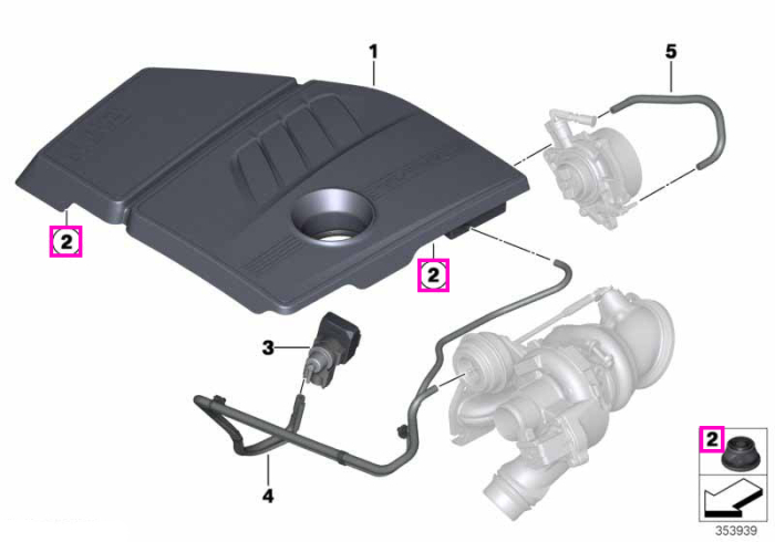 Tampon cauciuc capac motor - BMW Seria 1 F20 F21, Seria 3 F30 F31 F35, Seria 7 F01 F02, iX I20, X4 G02 M F98, XM G09