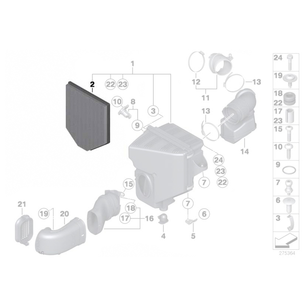 Filtru aer motor - BMW X3 F25, X4 F26