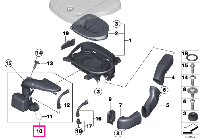Ansamblu conducta aer filtrat - BMW X3 F25