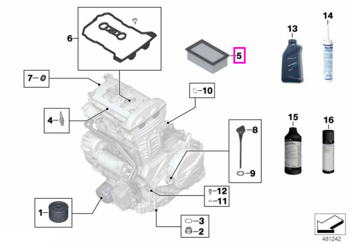 Filtru de aer - BMW Motorrad K70 (F 700 GS), K72 (F 650 GS, F 800 GS), K75 (F 800 GS Adventure)