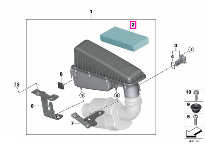 Filtru aer motor - BMW X5 F15, X6 F16