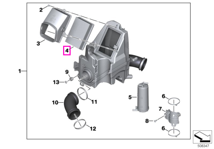 Element filtru aer - BMW Motorrad K21 (R nineT), K22 (R nineT Pure), K23 (R nineT Scrambler), K33 (R nineT Urban G/S)