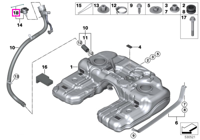 Banda prindere capac/buson rezervor combustibil - BMW - BMW Motorrad - Mini