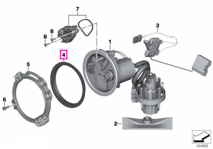 Garnitura etansare flansa pompa combustibil - BMW Motorrad K08, K09, K21, K22, K23, K27, K32, K33, K34, K35, K42, K46, K47, K51, K63, K66, K67, K80, K81, K82, KM3