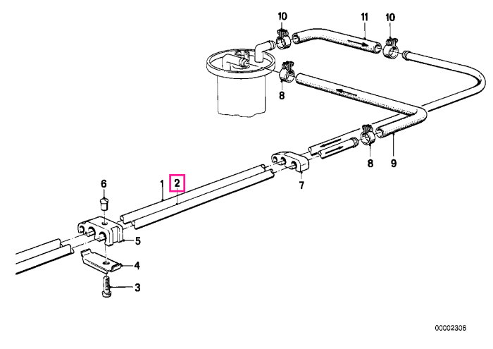 Conducta retur combustibil, L=1912mm - BMW Seria 3 E30