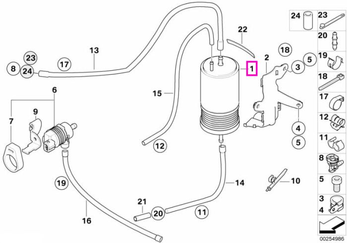 Filtru cu carbune activ - BMW Motorrad 259 (R 1100 S, R 1100 RS), K25 (HP, R 1200 GS, R 1200 GS Adventure), K26 (R 900 RT, R 1200 RT), K27 (R 1200 R), K28 (R 1200 ST), K29 (R 1200 S, HP2 Sport), K41 (K 1200 GT, K 1200 RS), K589 (K 1200 RS, K 1200 LT)
